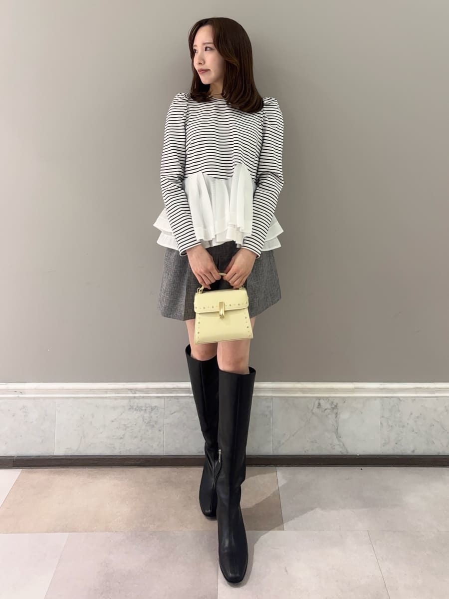 ペプラムドッキングカットトップス(カットソー)｜TOPS（トップス