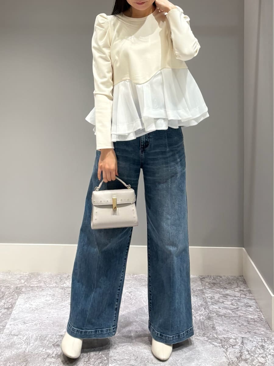 ペプラムドッキングカットトップス(カットソー)｜TOPS（トップス