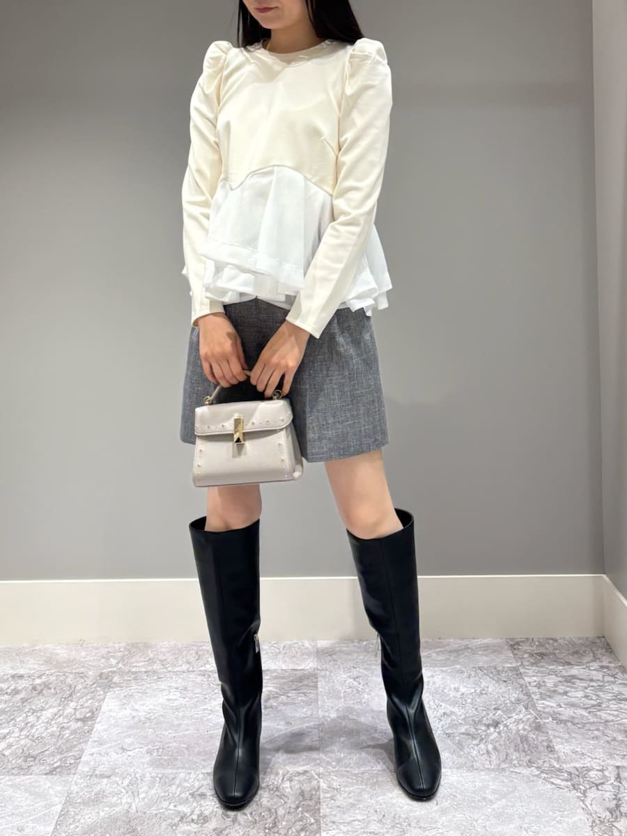 ペプラムドッキングカットトップス(カットソー)｜TOPS（トップス