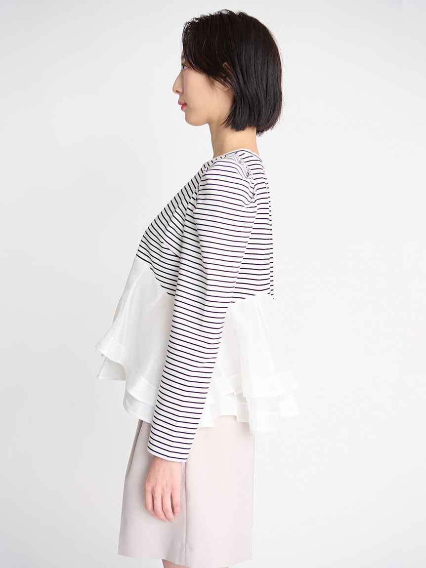 ペプラムドッキングカットトップス(カットソー)｜TOPS（トップス