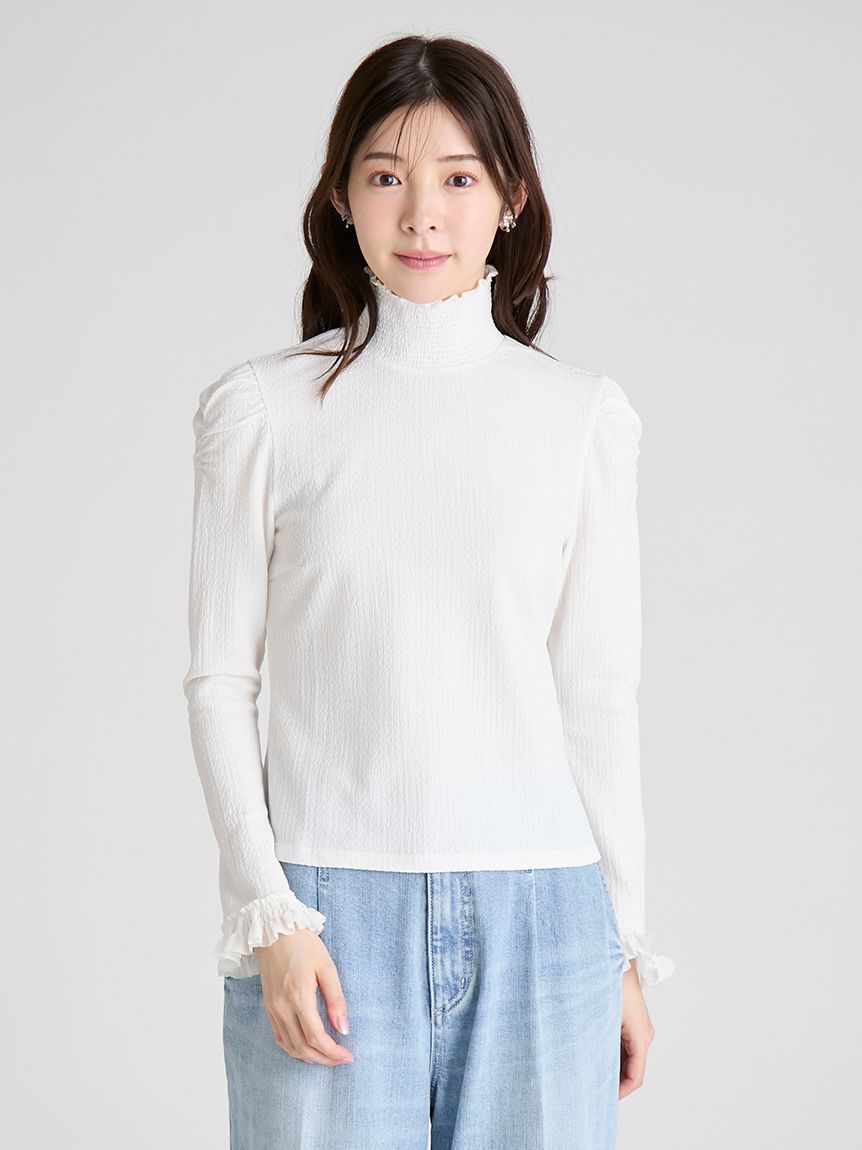 シャーリングカットソートップス(カットソー)｜TOPS（トップス