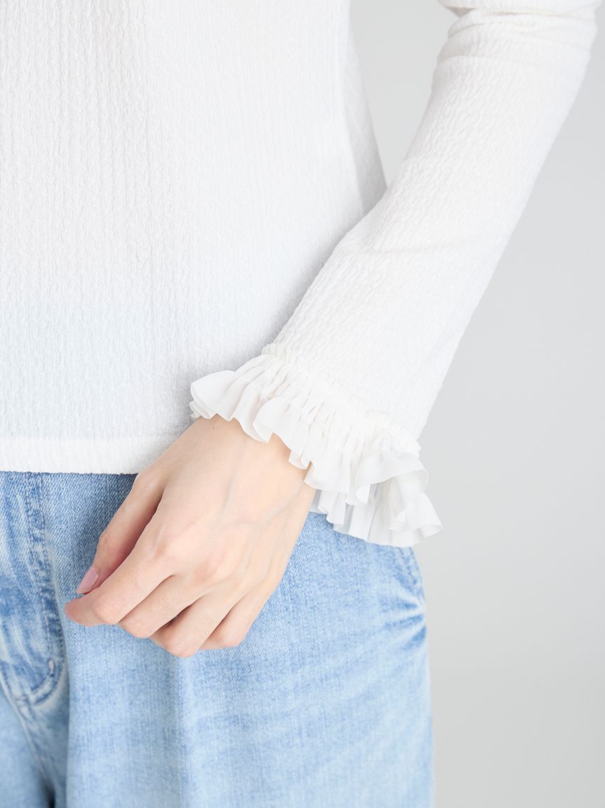 シャーリングカットソートップス(カットソー)｜TOPS（トップス