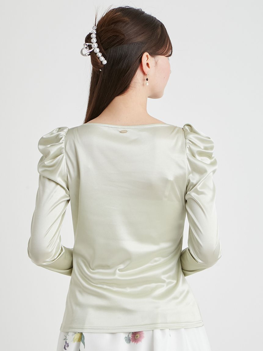 洗える】カシュクールグロッシーカットトップス(カットソー)｜TOPS