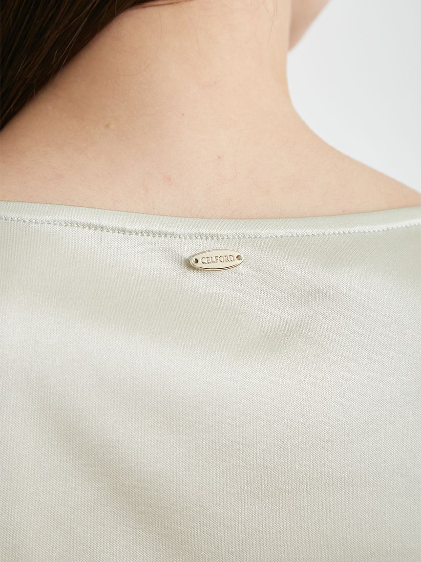 洗える】カシュクールグロッシーカットトップス(カットソー)｜TOPS