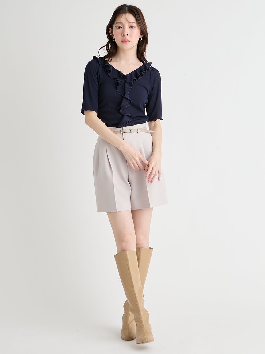 洗える】ラッフルカットトップス(カットソー)｜TOPS（トップス