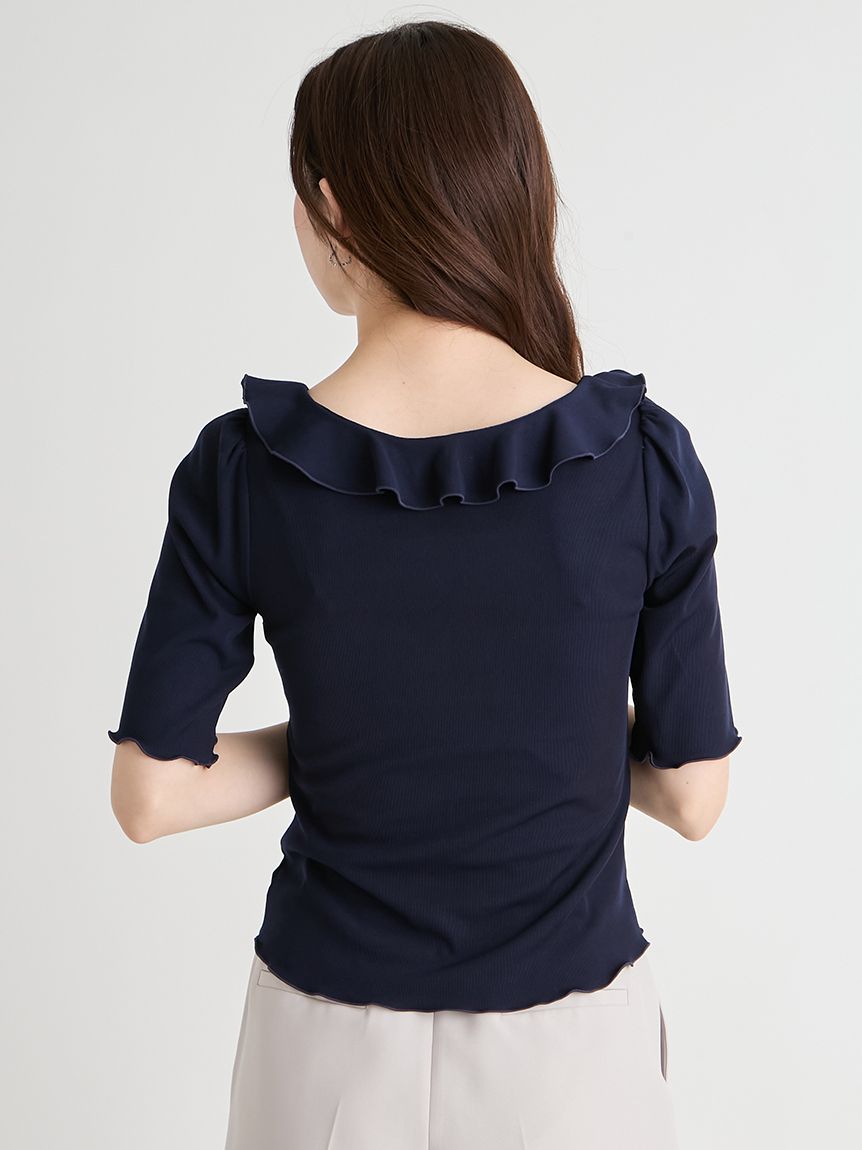 洗える】ラッフルカットトップス(カットソー)｜TOPS（トップス