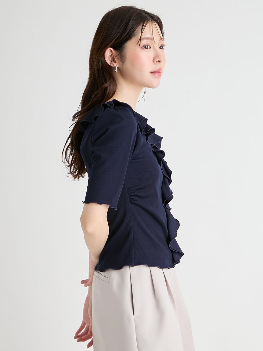 洗える】ラッフルカットトップス(カットソー)｜TOPS（トップス