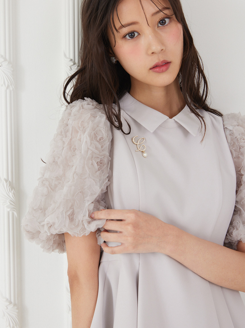 襟付きデザインスリーブブラウス(ブラウス・シャツ)｜TOPS（トップス