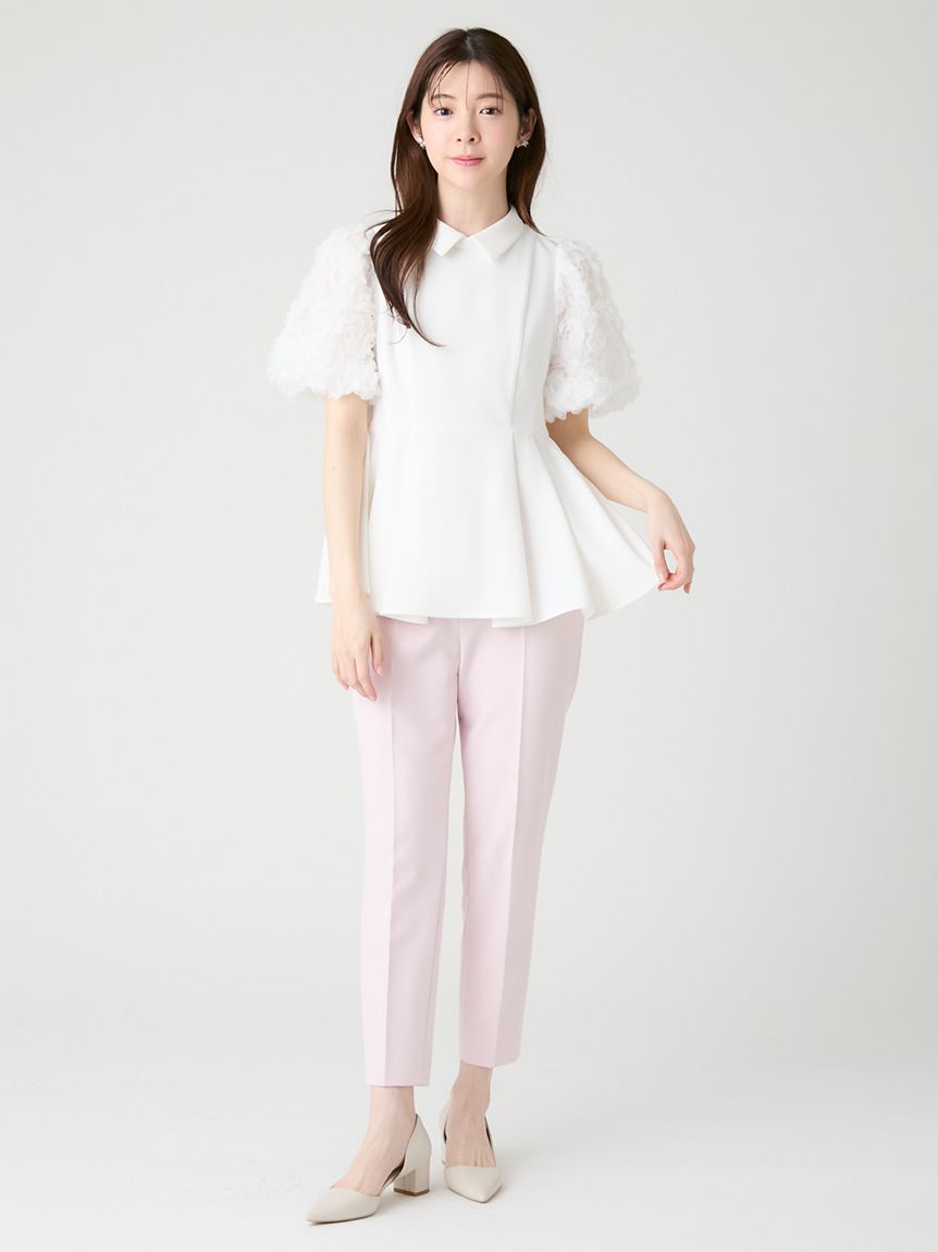 襟付きデザインスリーブブラウス(ブラウス・シャツ)｜TOPS（トップス