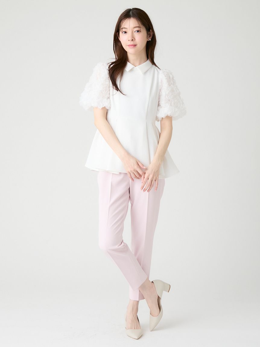 襟付きデザインスリーブブラウス(ブラウス・シャツ)｜TOPS（トップス