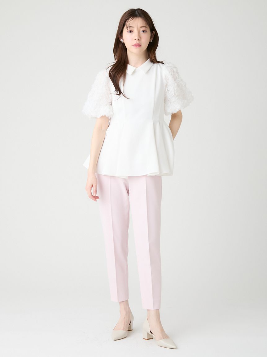 襟付きデザインスリーブブラウス(ブラウス・シャツ)｜TOPS（トップス