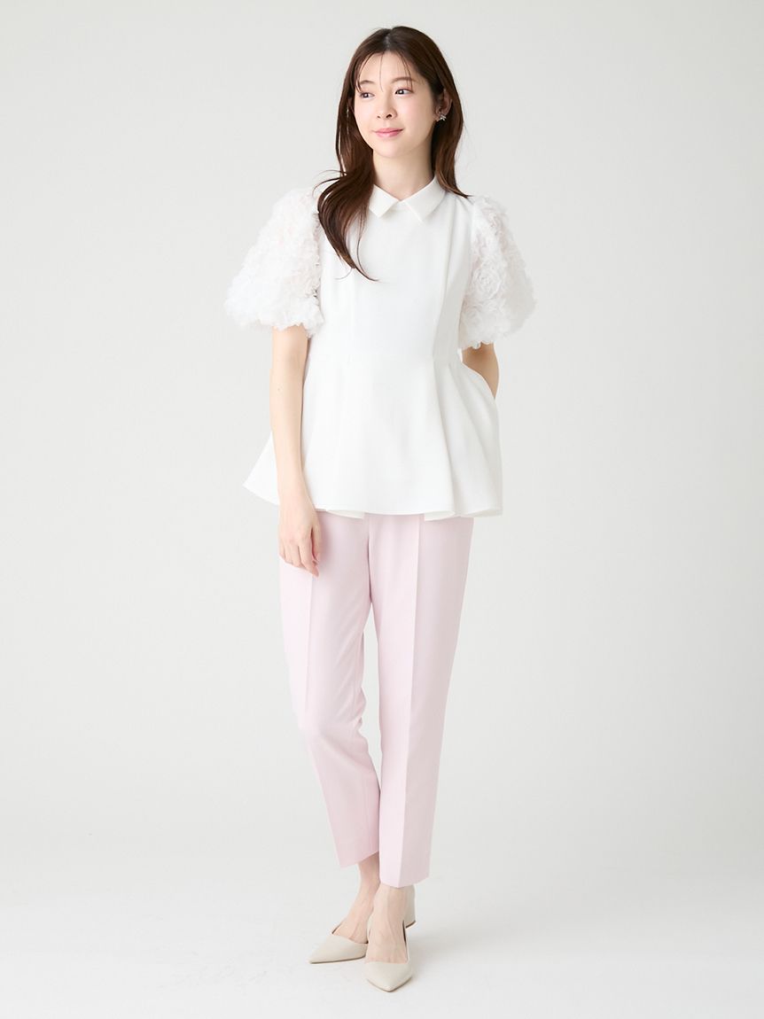 襟付きデザインスリーブブラウス(ブラウス・シャツ)｜TOPS（トップス