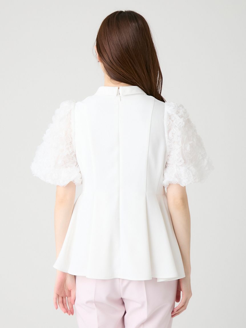 襟付きデザインスリーブブラウス(ブラウス・シャツ)｜TOPS（トップス