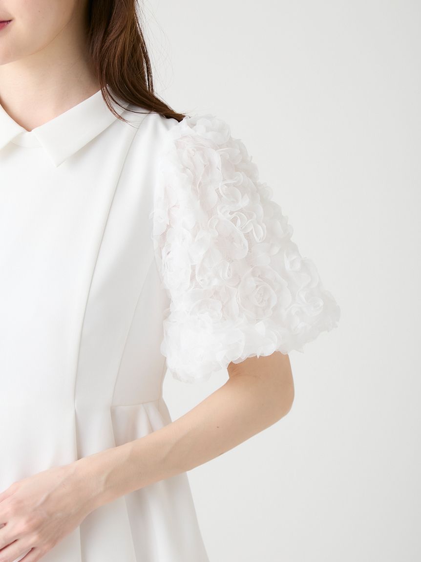 襟付きデザインスリーブブラウス(ブラウス・シャツ)｜TOPS（トップス
