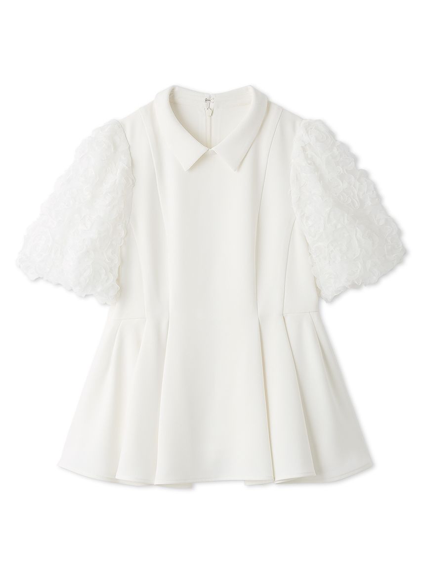 襟付きデザインスリーブブラウス(ブラウス・シャツ)｜TOPS（トップス