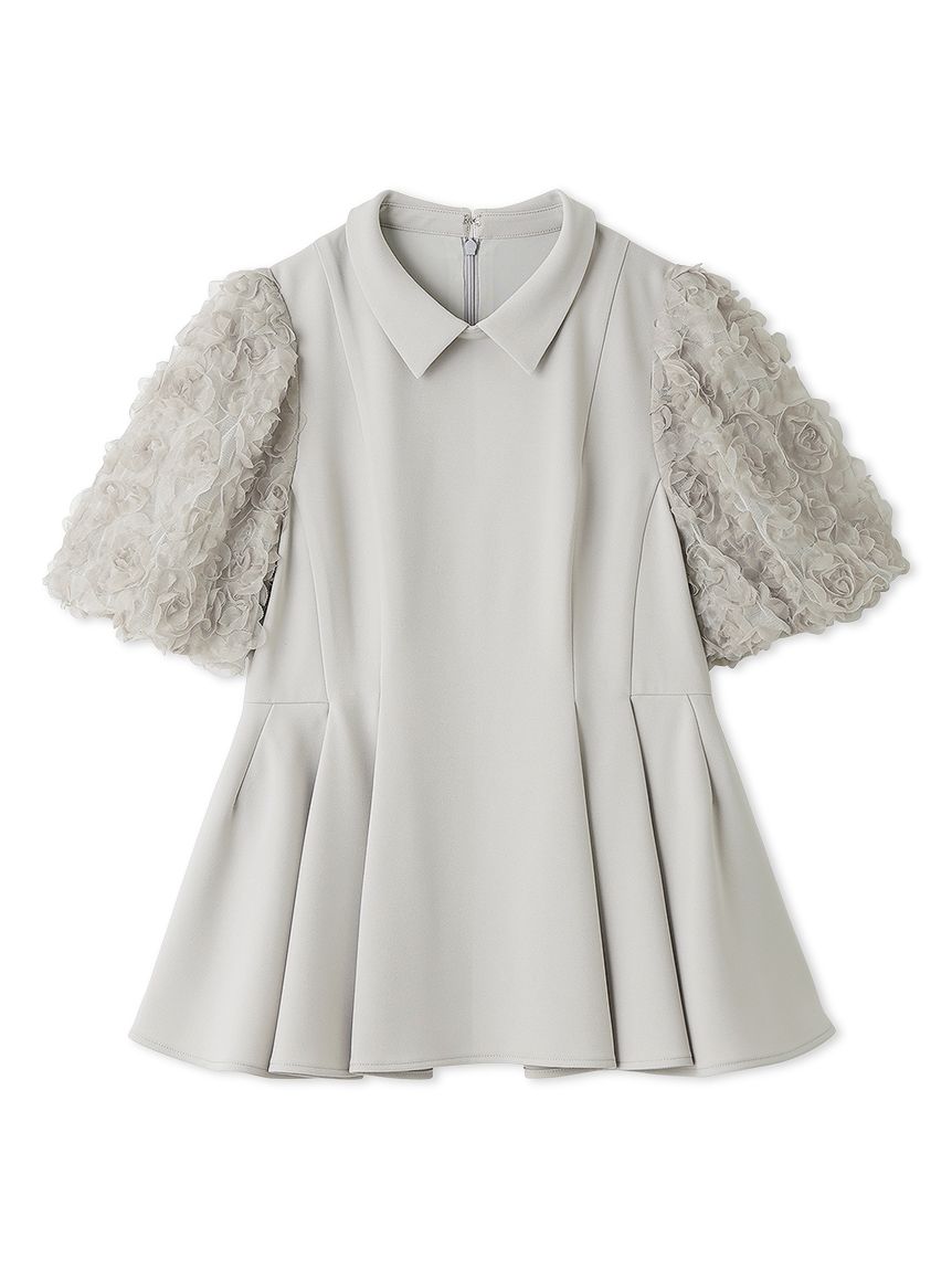 襟付きデザインスリーブブラウス(ブラウス・シャツ)|TOPS(トップス 襟付きデザインスリーブブラウス(ブラウス・シャツ)|TOPS(トップス