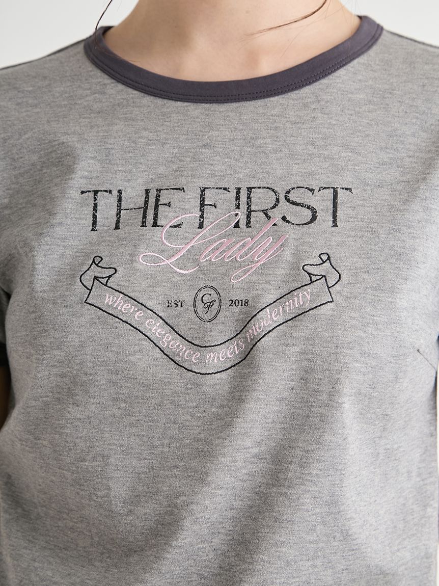 洗える】カレッジロゴリンガーTシャツ(カットソー)｜TOPS（トップス