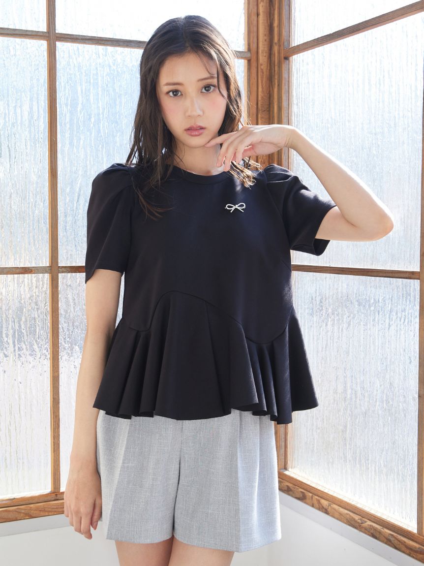 洗える】アシンメトリーカットトップス(カットソー)｜TOPS（トップス