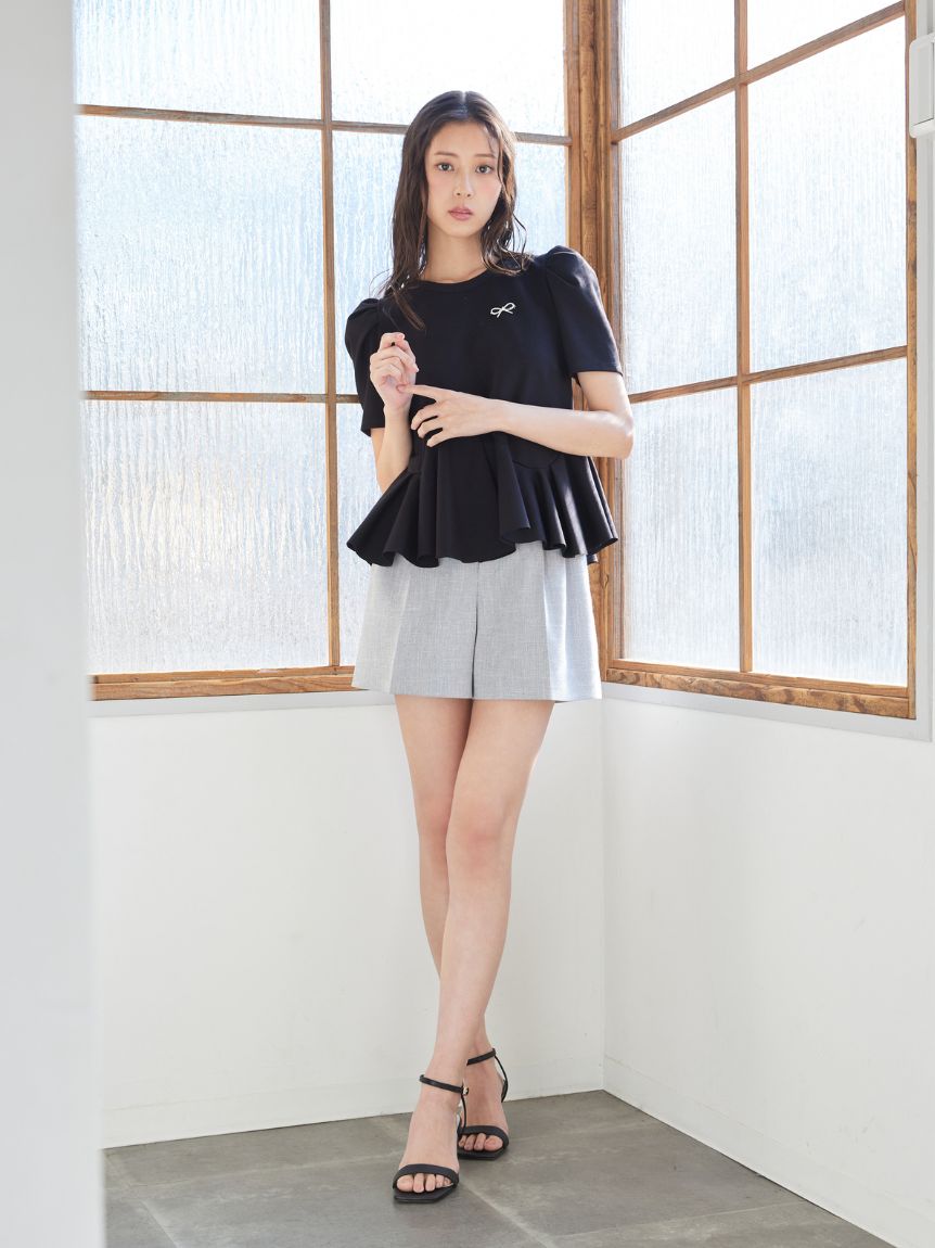 セルフォード　シャイニーアシンメトリースカート 洗える】アシンメトリーカットトップス(カットソー)｜TOPS（トップス