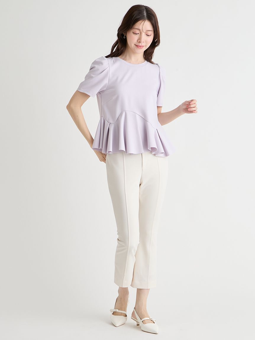 洗える】アシンメトリーカットトップス(カットソー)｜TOPS（トップス