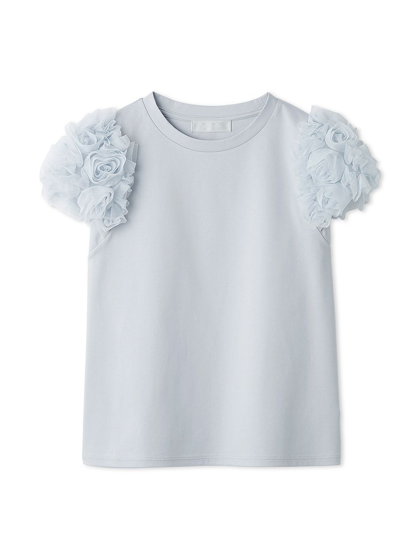 洗える】チュールスリーブカットトップス(カットソー)｜TOPS（トップス