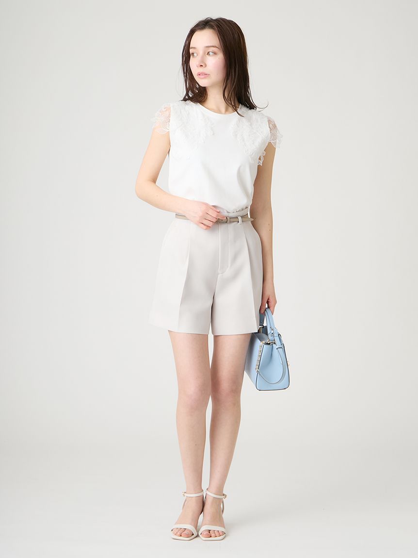 接触冷感】レースショルダーカットソー(カットソー)｜TOPS（トップス