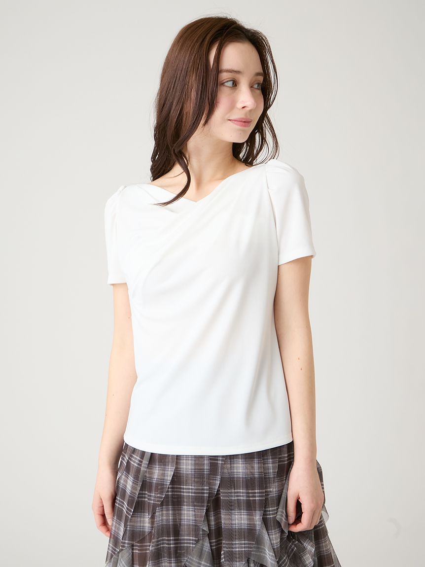 洗える】アシンメトリーカットトップス(カットソー)｜TOPS（トップス