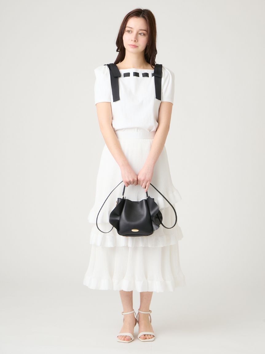 洗える】ショルダーリボンカットソー(カットソー)｜TOPS（トップス