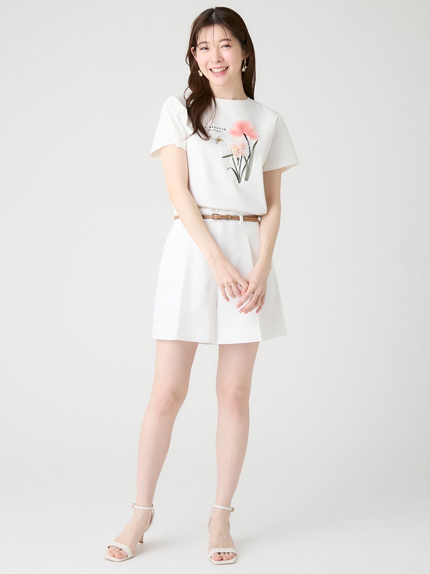 洗える】【CELFORD×P.J. REDOUTEコラボ】 3DモチーフTシャツ