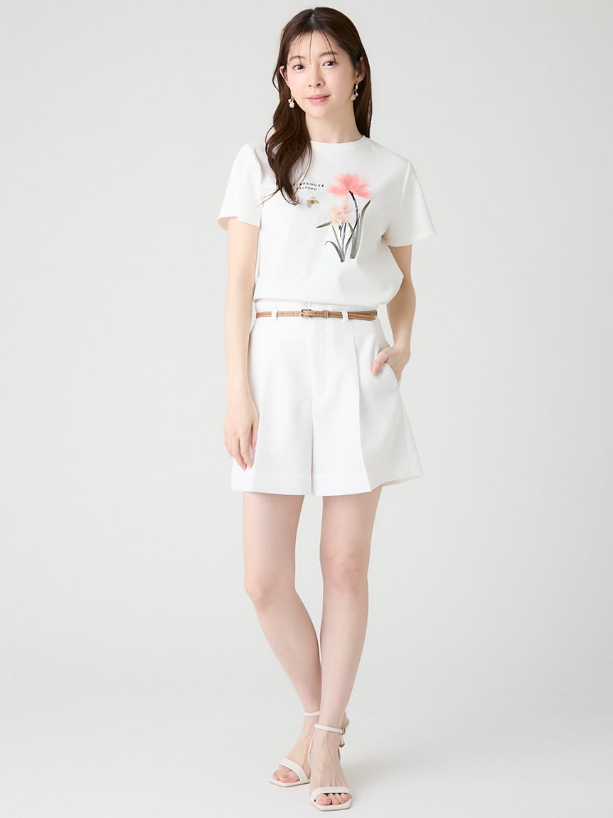 洗える】【CELFORD×P.J. REDOUTEコラボ】 3DモチーフTシャツ