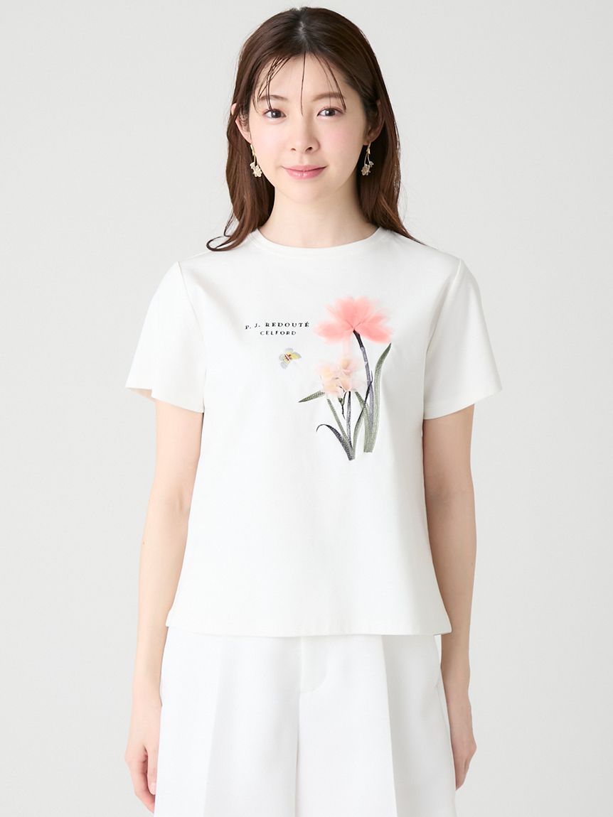 洗える】【CELFORD×P.J. REDOUTEコラボ】 3DモチーフTシャツ