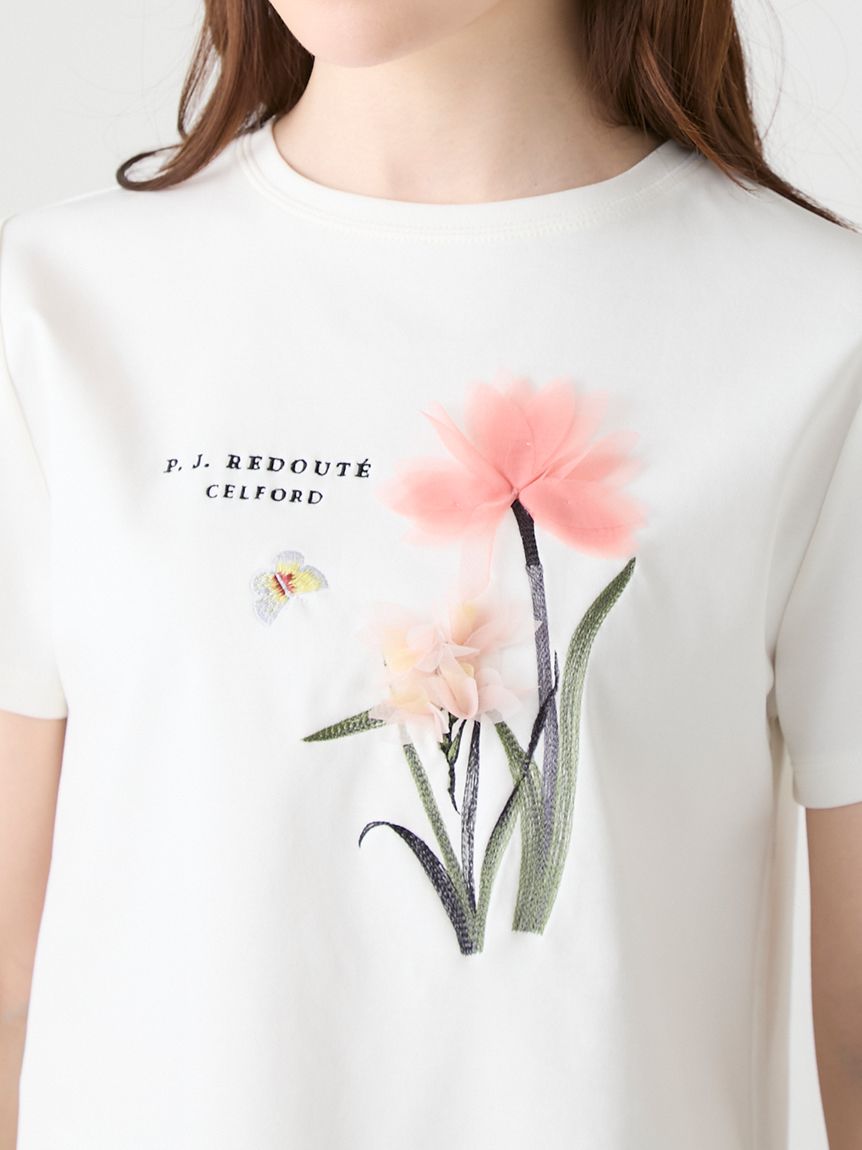 洗える】【CELFORD×P.J. REDOUTEコラボ】 3DモチーフTシャツ