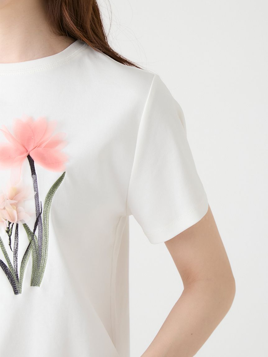 洗える】【CELFORD×P.J. REDOUTEコラボ】 3DモチーフTシャツ