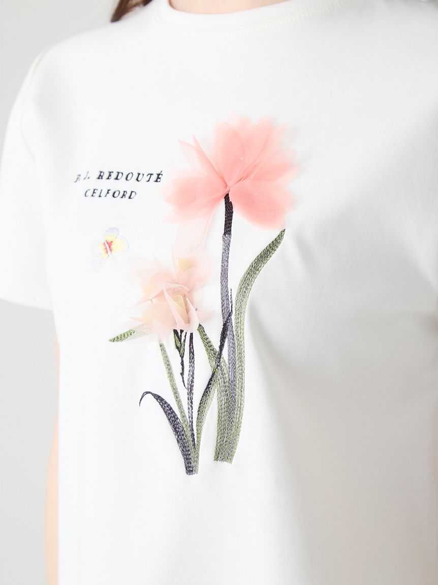 洗える】【CELFORD×P.J. REDOUTEコラボ】 3DモチーフTシャツ