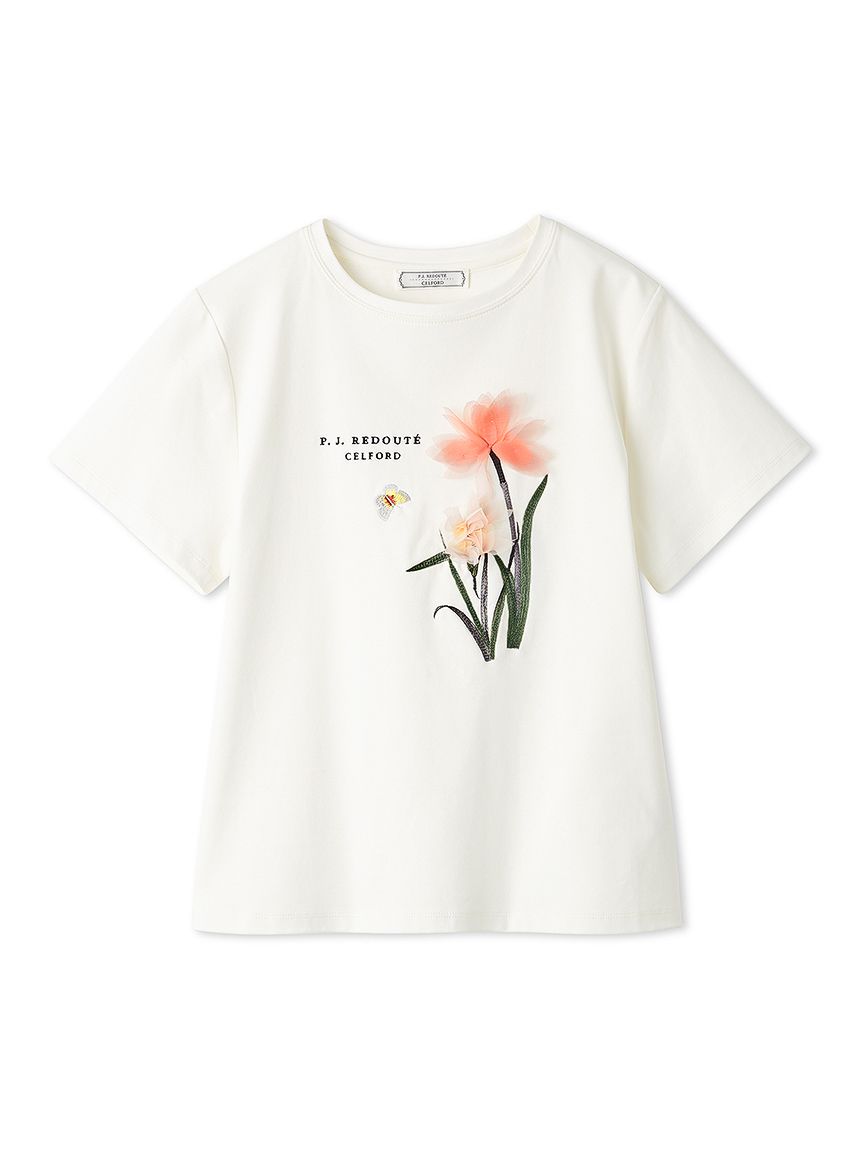 洗える】【CELFORD×P.J. REDOUTEコラボ】 3DモチーフTシャツ