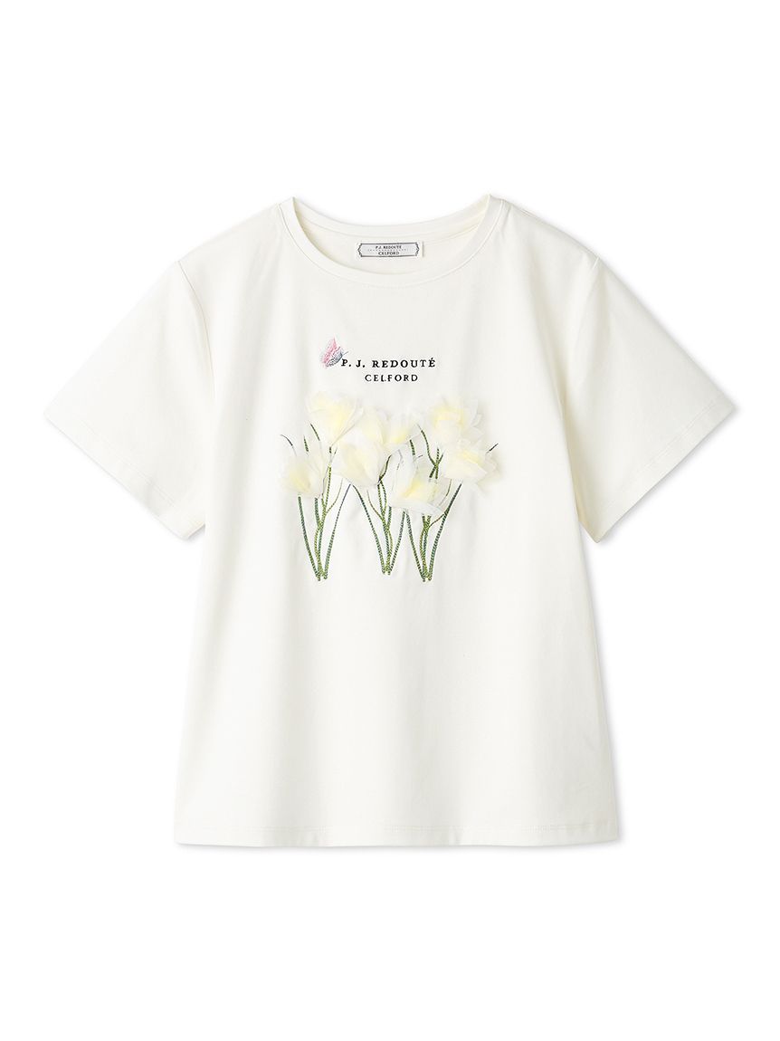 洗える】【CELFORD×P.J. REDOUTEコラボ】 3DモチーフTシャツ