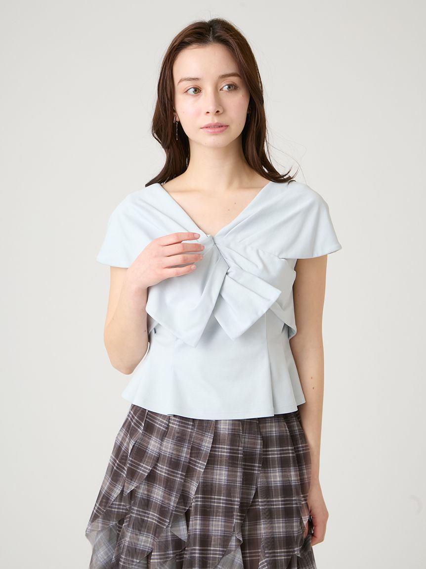洗える】【接触冷感】リボンモチーフカットソー(カットソー)｜TOPS