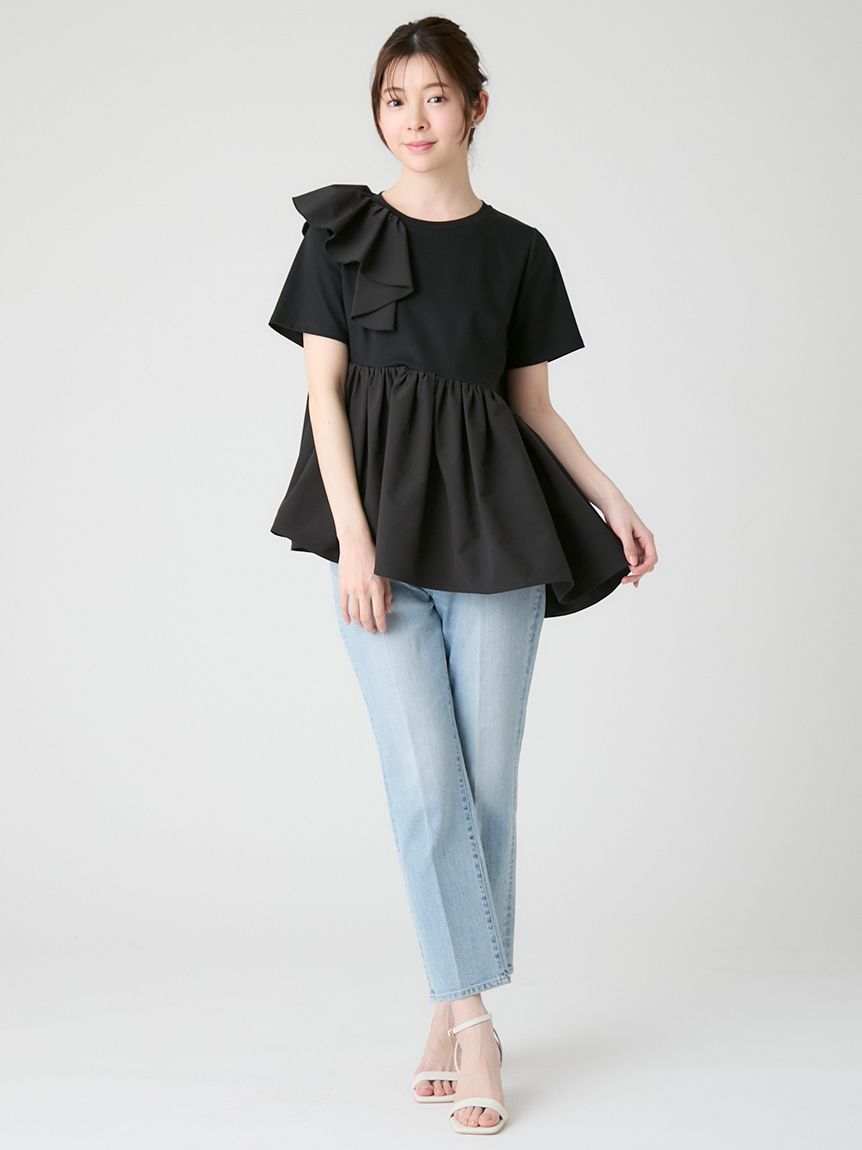 アシンメトリーカットチュニック(カットソー)｜TOPS（トップス