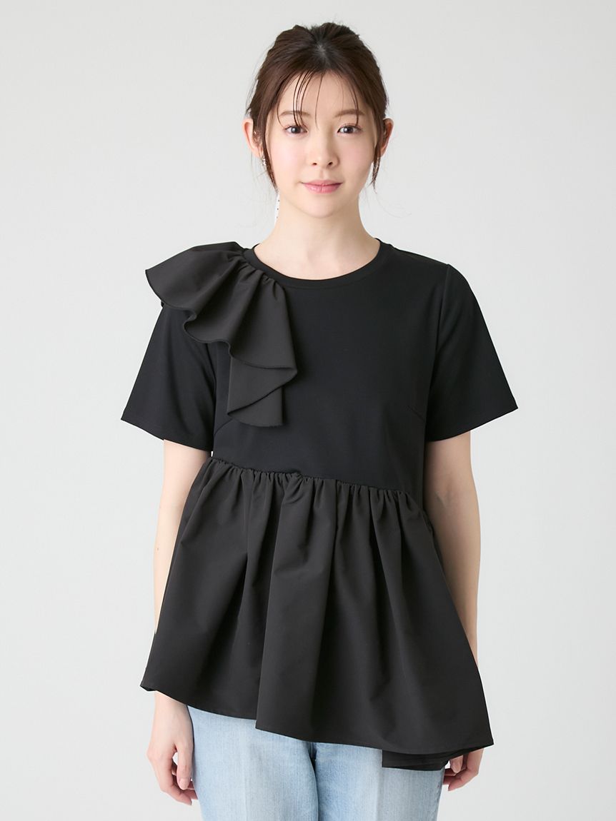 アシンメトリーカットチュニック(カットソー)｜TOPS（トップス