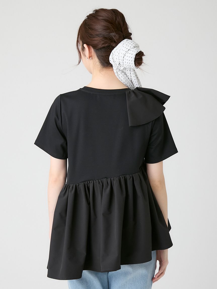 希少 annhagen 英字総柄 アシンメトリーフードカットソー S アシンメトリーカットチュニック(カットソー)｜TOPS（トップス