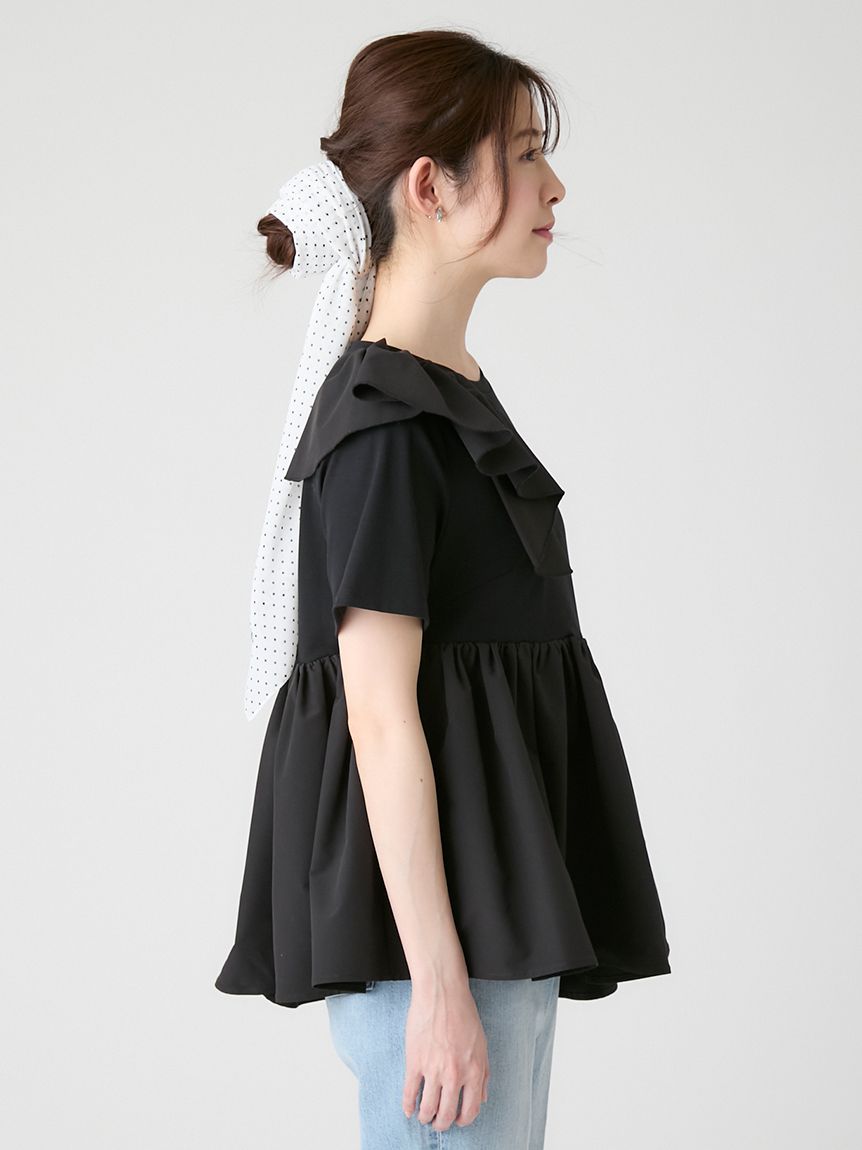 芽風 アートデザイン アシメトリーチュニックトップス アシンメトリーカットチュニック(カットソー)｜TOPS（トップス