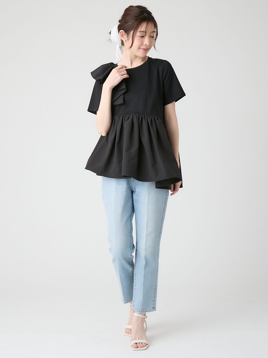 アシンメトリーカットチュニック(カットソー)｜TOPS（トップス