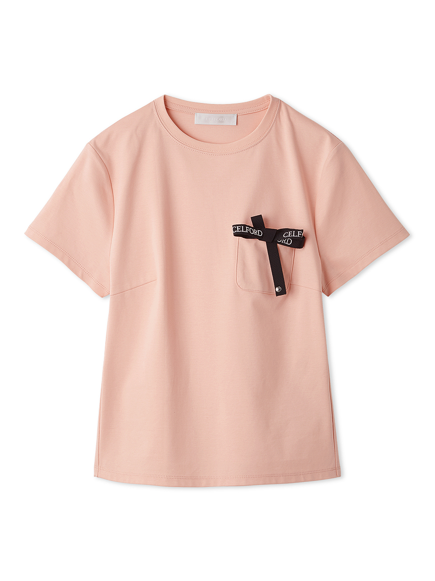 ロゴ刺繍リボン付きカットソー(カットソー)｜TOPS（トップス