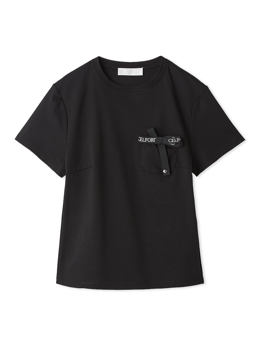 ロゴ刺繍リボン付きカットソー(カットソー)｜TOPS（トップス