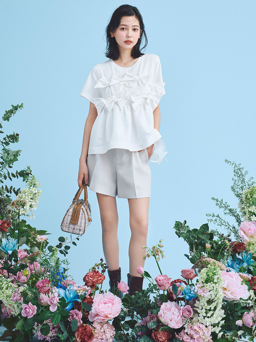 HANAE MORI×CELFORDコラボ】バタフライリボンチュニック(カットソー