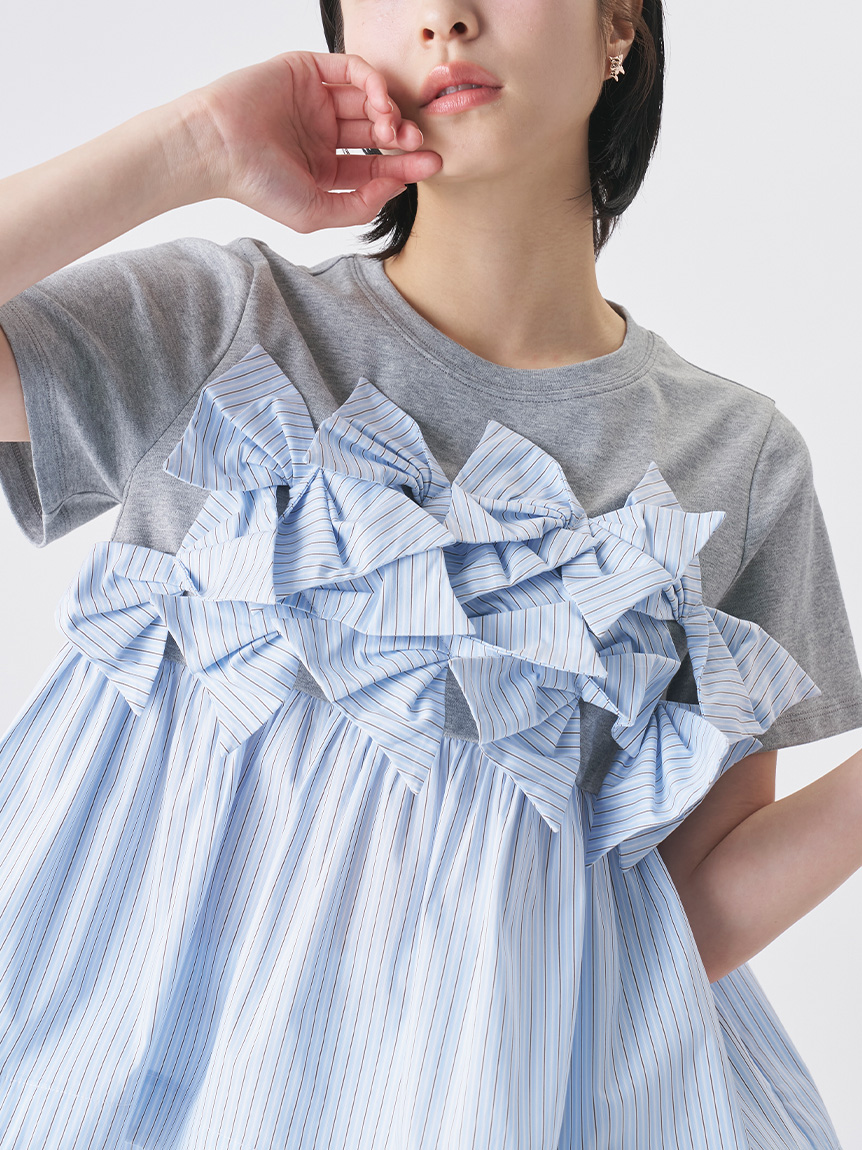 HANAE MORI×CELFORDコラボ】【洗える】バタフライリボンチュニック