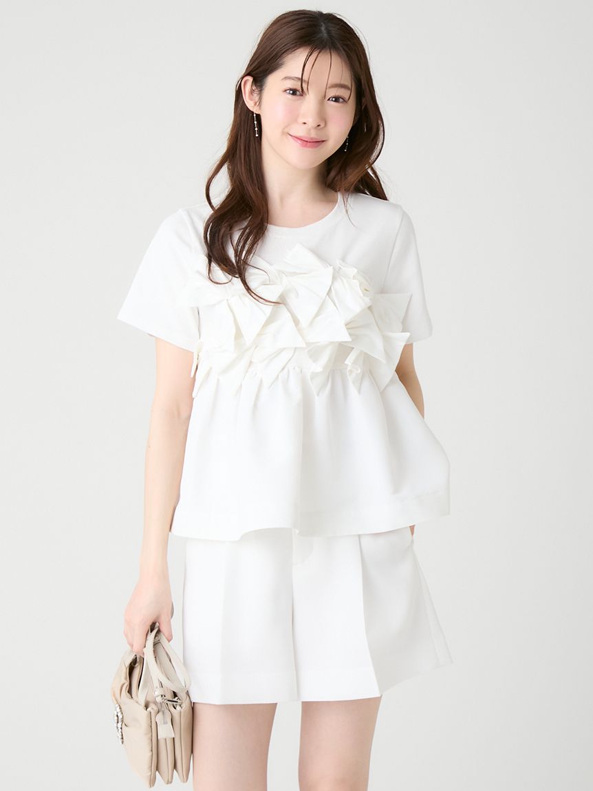 HANAE MORI×CELFORDコラボ】【洗える】バタフライリボンチュニック