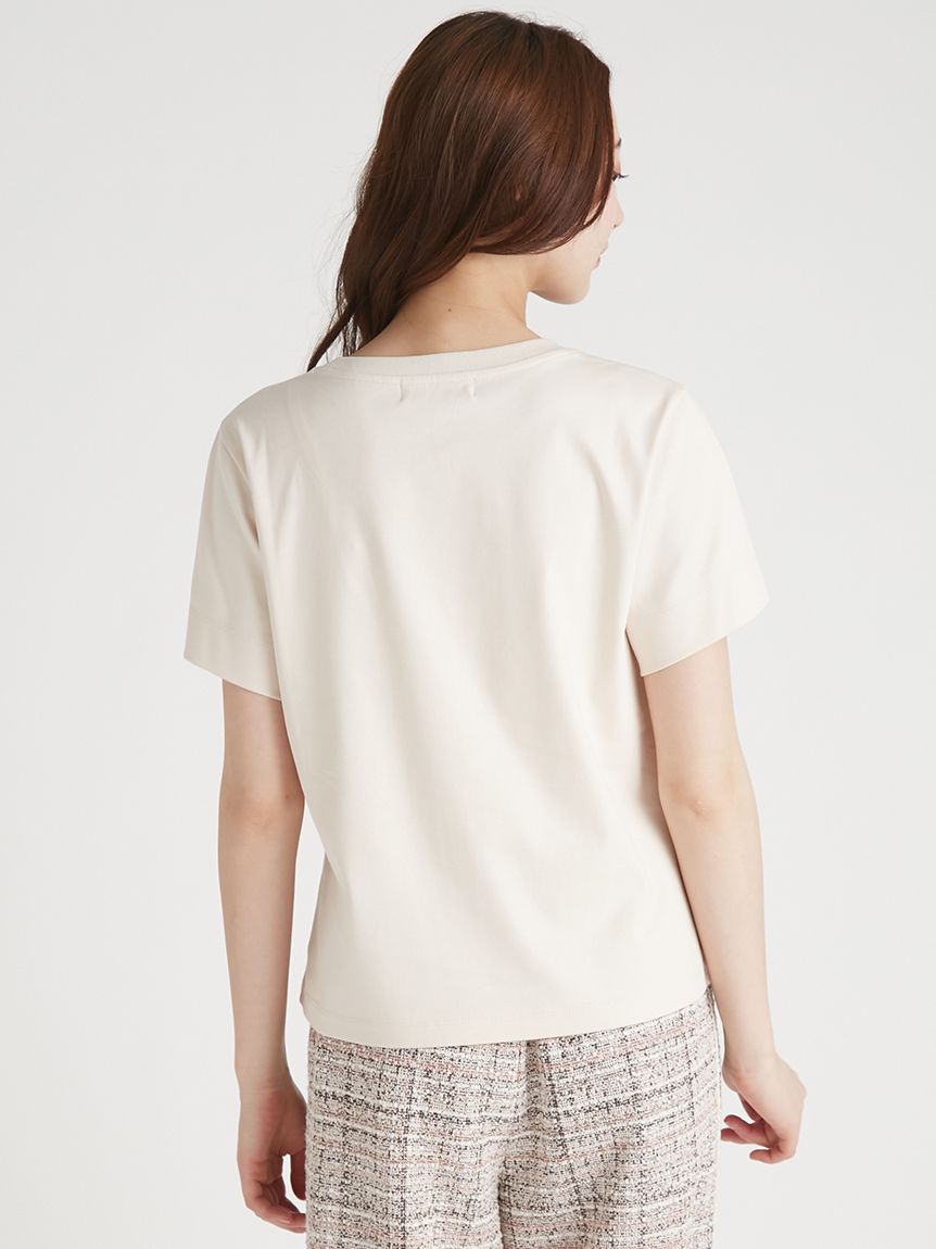 洗える】レースフレームTシャツ(カットソー)｜TOPS（トップス