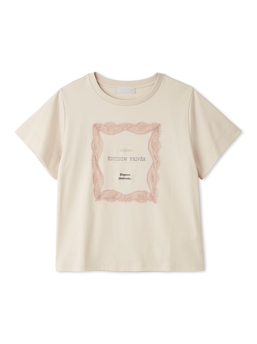 洗える】レースフレームTシャツ(カットソー)｜TOPS（トップス