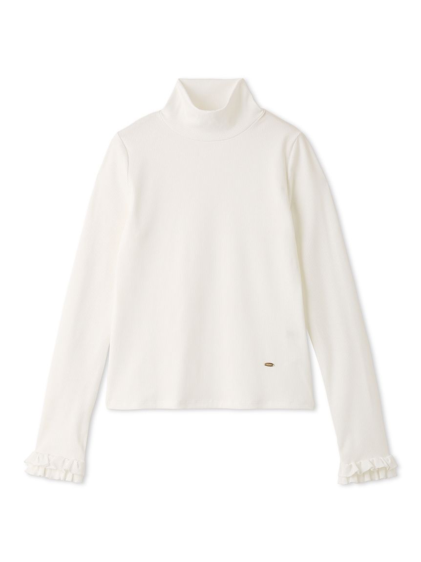 洗える】フリルスリーブタートルトップス(カットソー)｜TOPS（トップス
